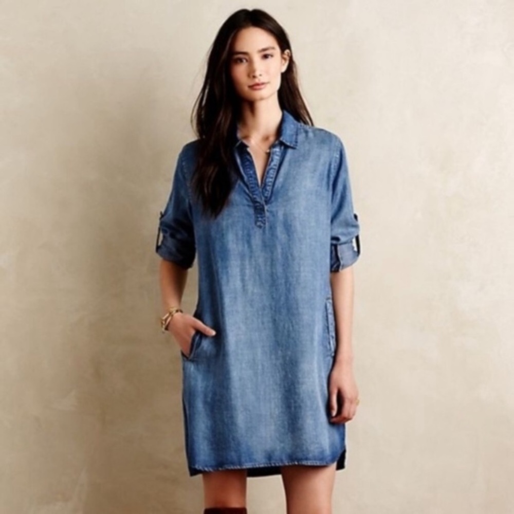 Cloth & Stone Chambray Shirt dress size Medium